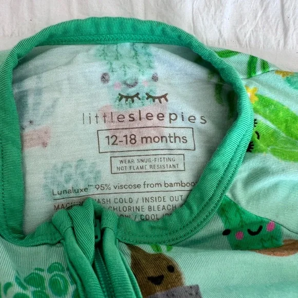 Little Sleepies Succulent Love Zippy Pajamas Size 12-18M GUC - Picture 4 of 7